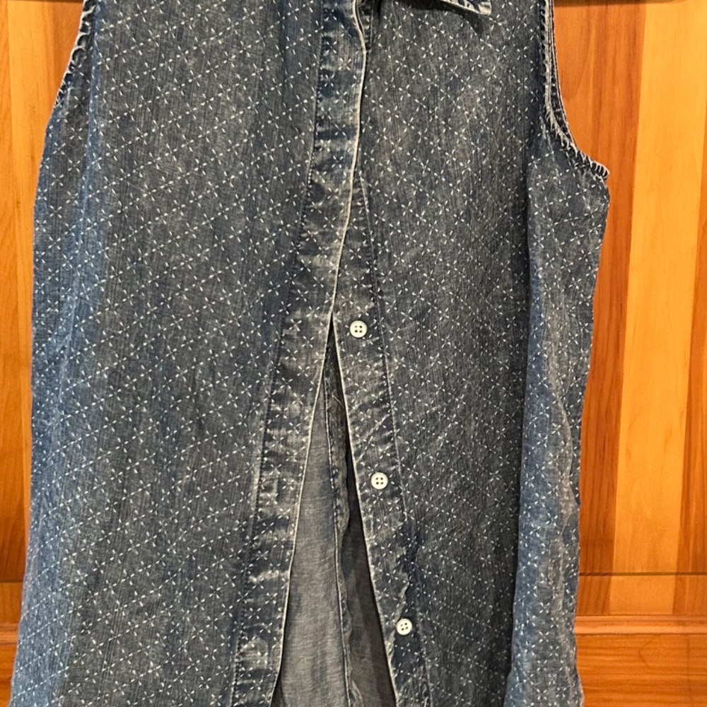 NWOT DR2 Anthropologie Sleeveless Lyocell Button Down Shirt